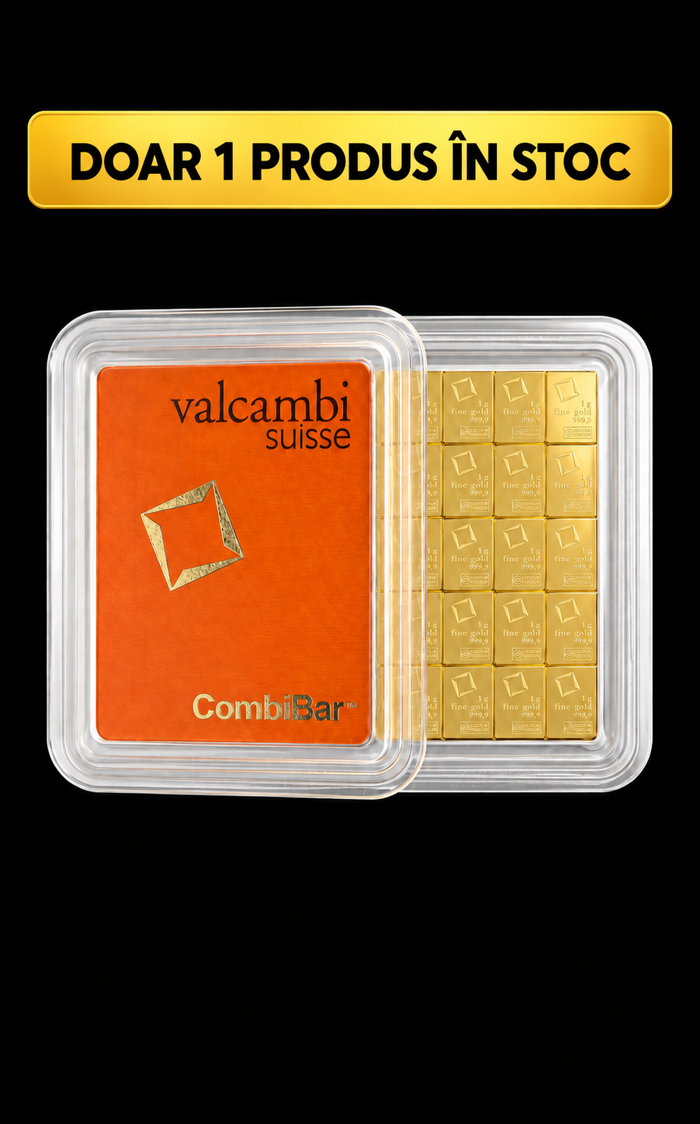 Lingou de aur Valcambi CombiBar 50 x 1g, 24K, 999,9‰