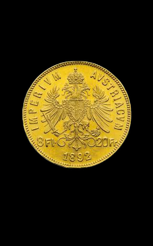 Moneda Aur 8 Guldeni Franz Josef