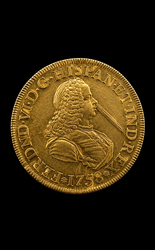 Monedă de aur Ferdinand al VI-lea – 1758