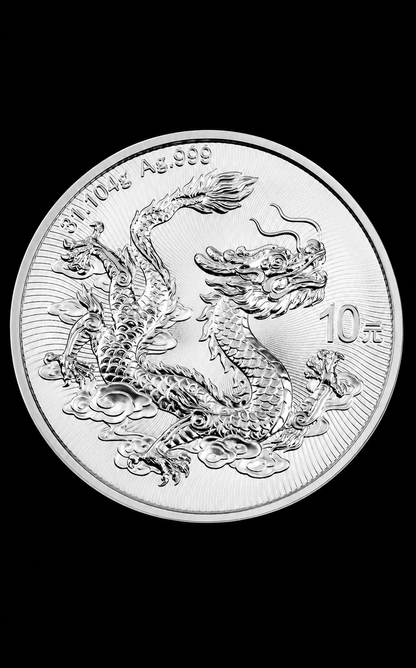 Monedă din Argint 1 uncie China Dragon 2026