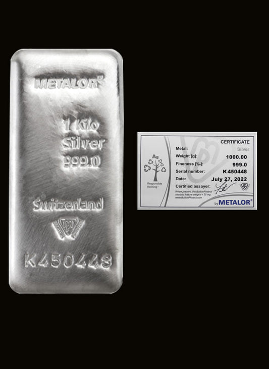 Lingou Argint 1 kg Metalor
