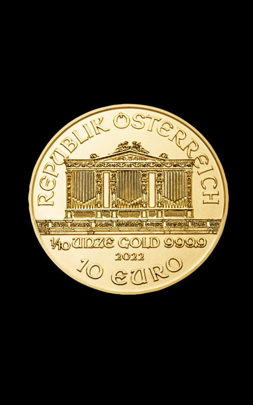 Moneda din aur Filarmonica 1/10 uncie