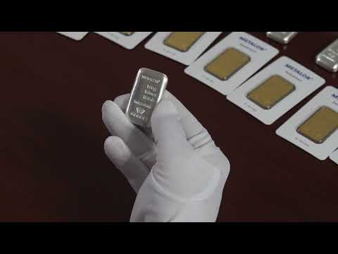 100 gram silver bar, 999 purity, Metalor Switzerland