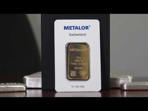 20 gram bar, 999.9 purity, Metalor Switzerland