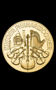 1 oz Vienna Philharmonic gold coin - back