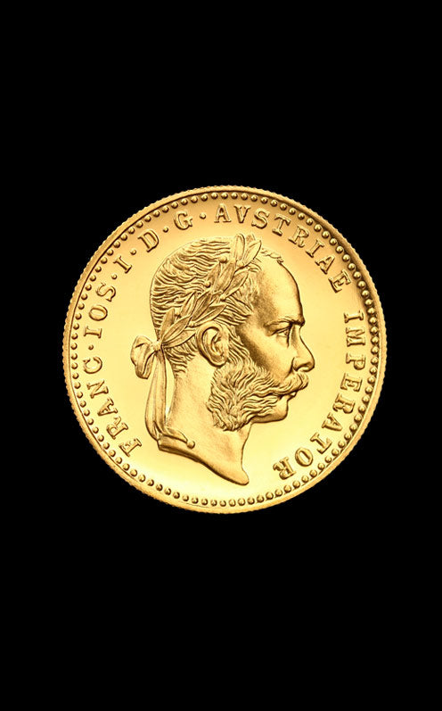 Moneda din aur 1 Ducat Franz Iosef deteriorata - fata