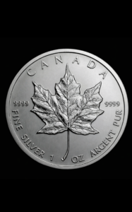 Moneda din argint 1 uncie Frunza de Artar, Canada - fata
